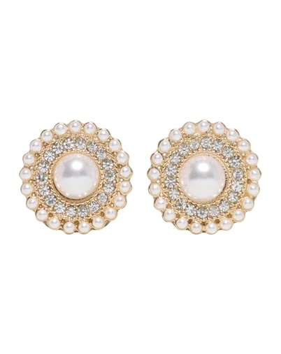 Only - ONLAvery Button Covers Accesories - Gold Colour/Pearls